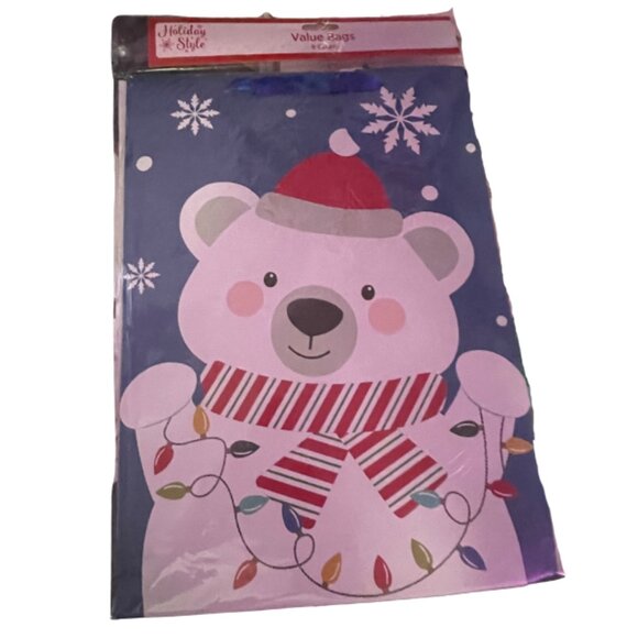 Christmas Gift Bags Set of 6 Assorted Holiday Designs and Sizes – Festive Variet - Picture 5 of 5